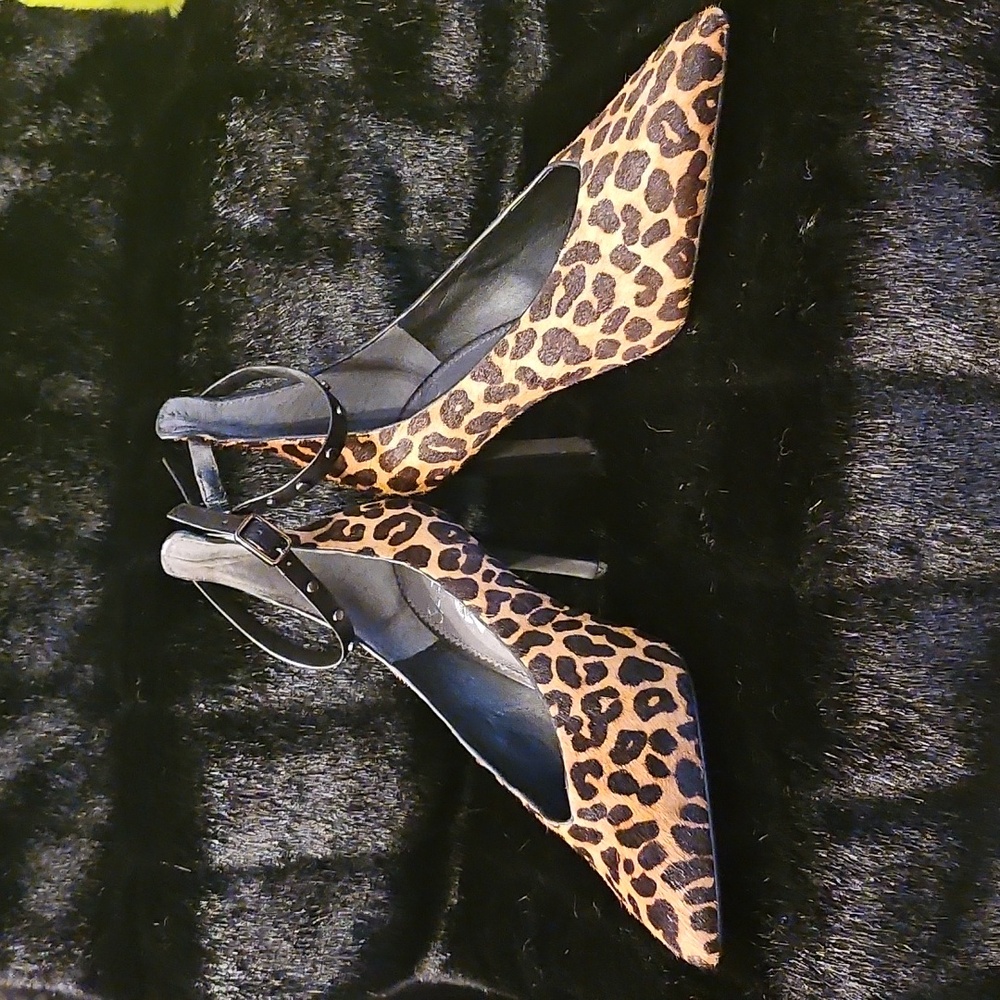 Sarto By Frank Sarto A-Sarah Heel Calf Hair Cheetah Print Womens Size 6 - Picture 4 of 7
